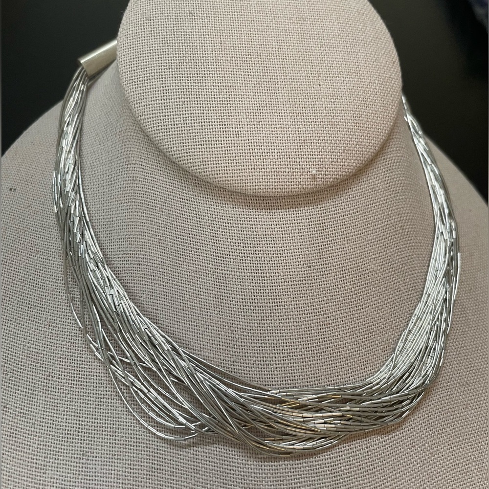 Vintage 30 Strand Rare Navajo Liquid Silver Chain Sterling Silver 15” Collar